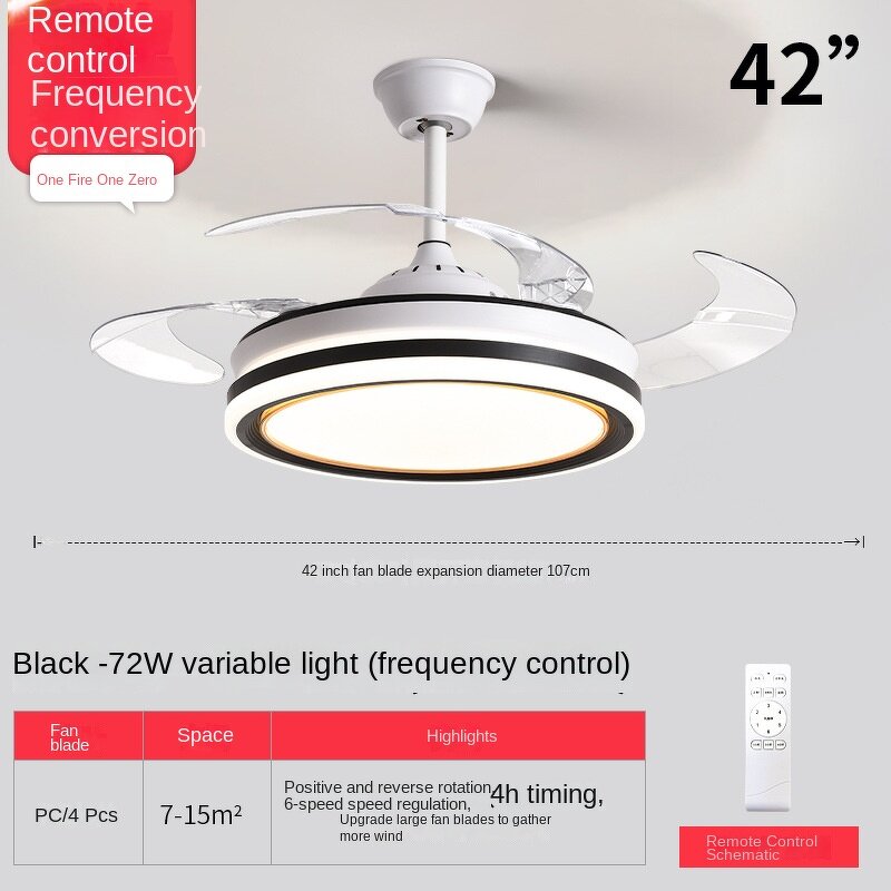 Ceiling Fan Lamp Manufacturer - Music LED Light AC Invisible Design