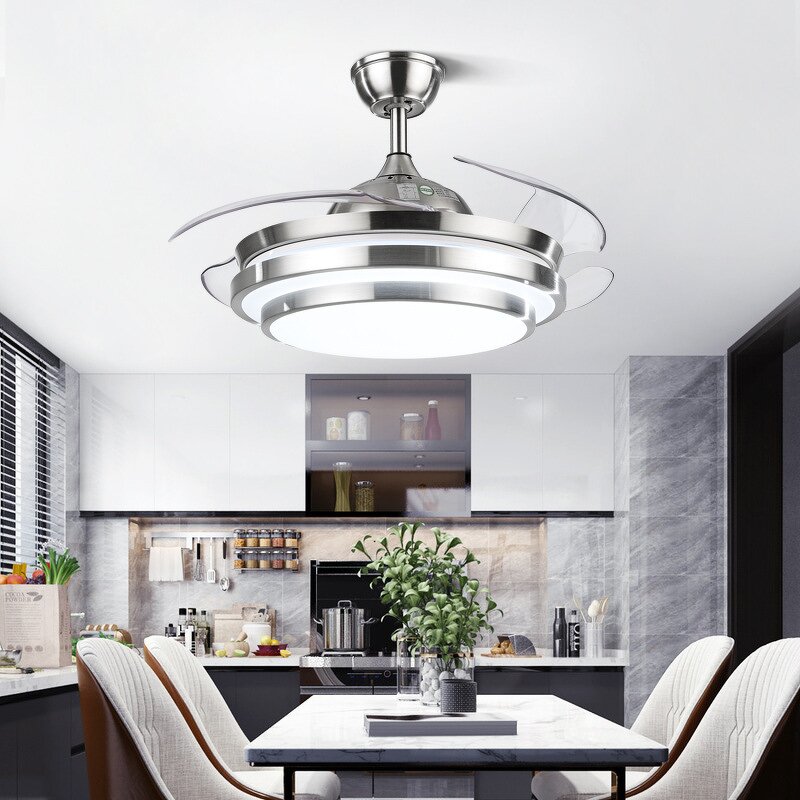 LED Chandelier Fan Manufacturer - Bluetooth Music Gold Invisible