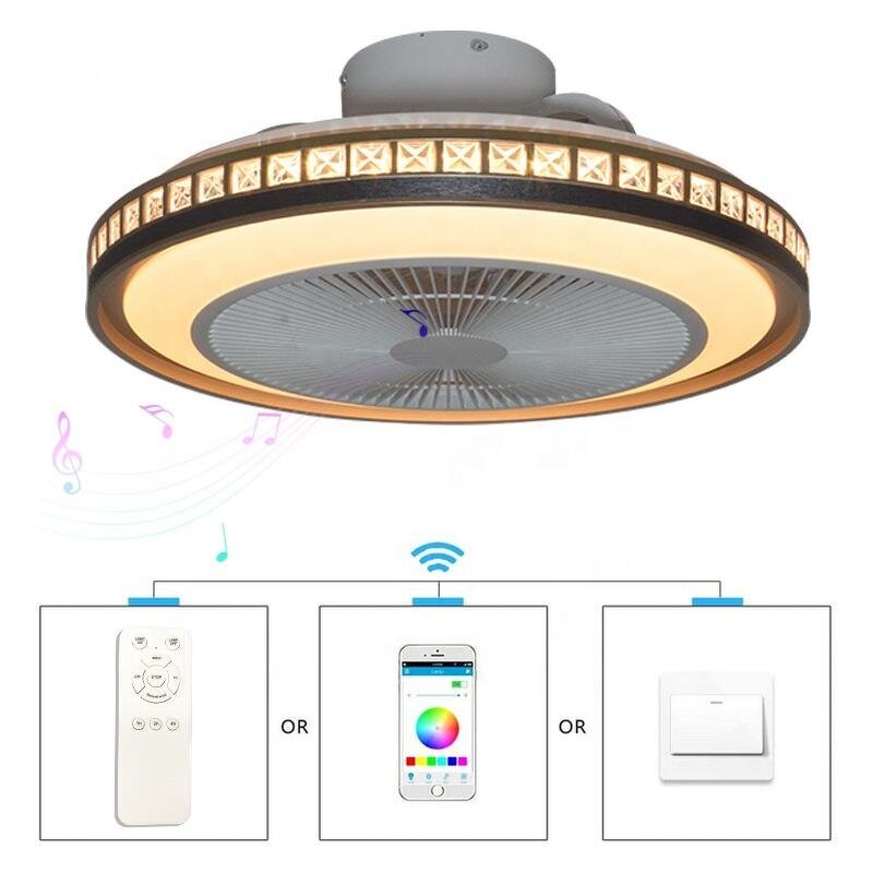 LED Lamp Fan Factory - Modern 3600 6000K RGB Remote Flush Mount
