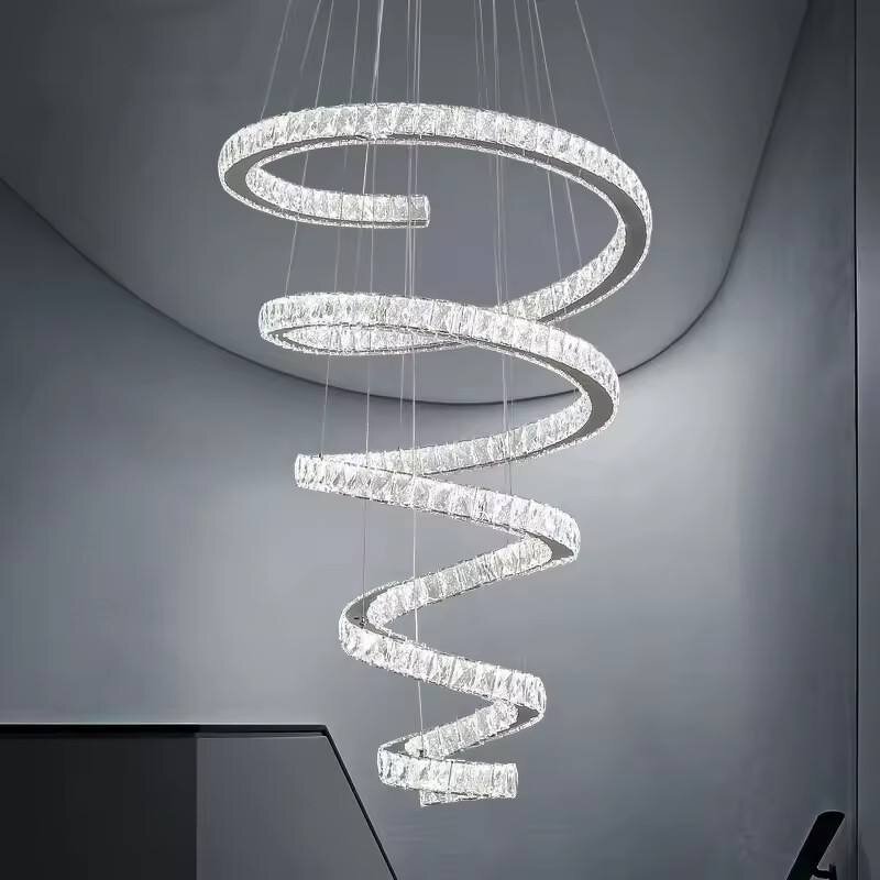 Crystal Chandelier Manufacturer - Light Luxury Rotating Ring Stainless Steel