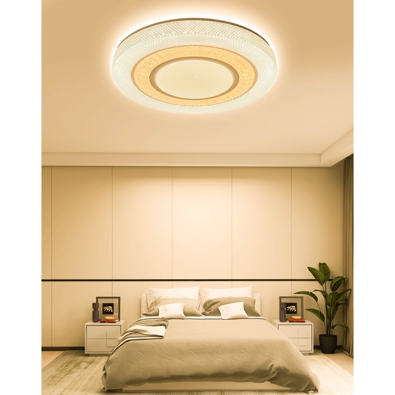 LED Ceiling Lamp Factory - Minimalist Crystal Acrylic Remote Aluminum Base