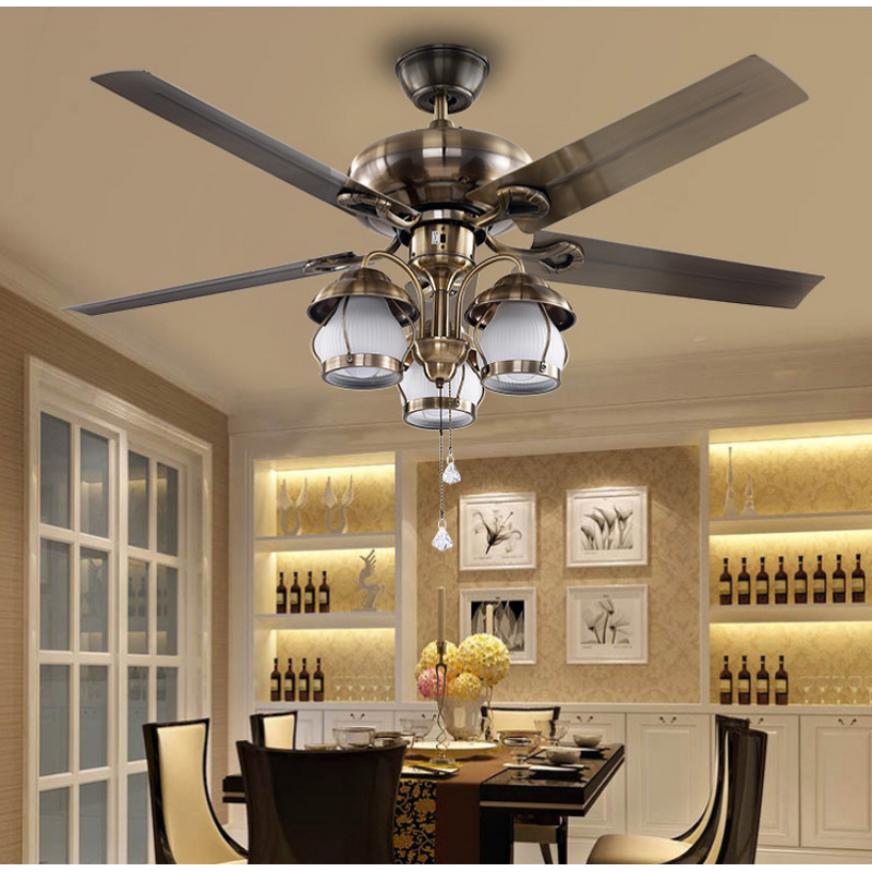 Ceiling Fan Factory - 42 Inch Metal Wood Blades Decorative Remote