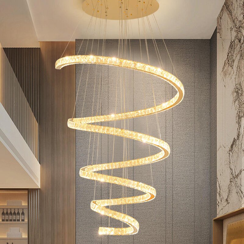 Crystal Chandelier Manufacturer - Light Luxury Rotating Ring Stainless Steel
