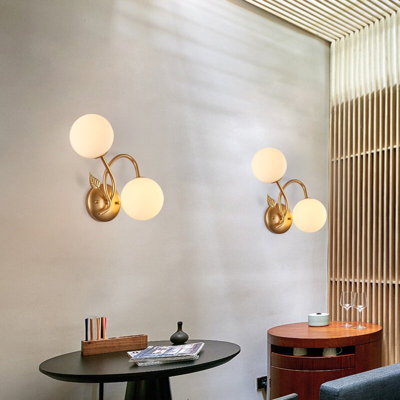 LED Wall Lamp Manufacturer - Nordic Minimalist E27 Bulb Luxury Glass Iron