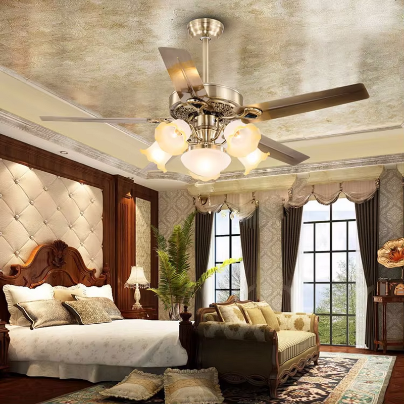 LED Ceiling Fan Manufacturer - Luxury DC Motor Wooden Iron Blade Vintage