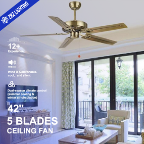LED Ceiling Fan Manufacturer - Hot Sale 5-Blade Silent High Wind DC Motor