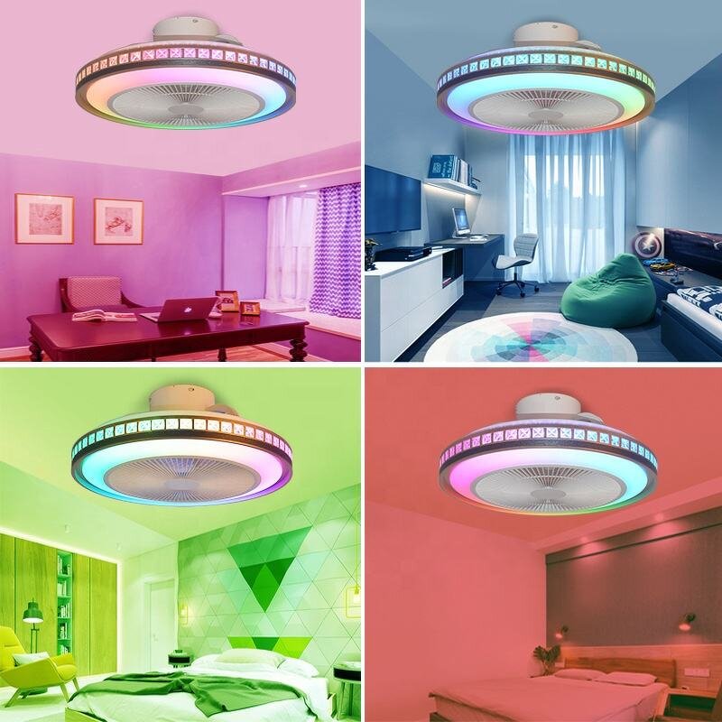 LED Lamp Fan Factory - Modern 3600 6000K RGB Remote Flush Mount