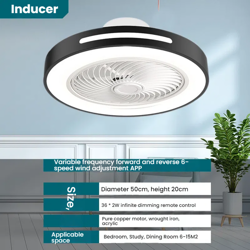 Ceiling Fan with Light Factory - Modern 3-Blade LED DC Motor Dimmable Remote