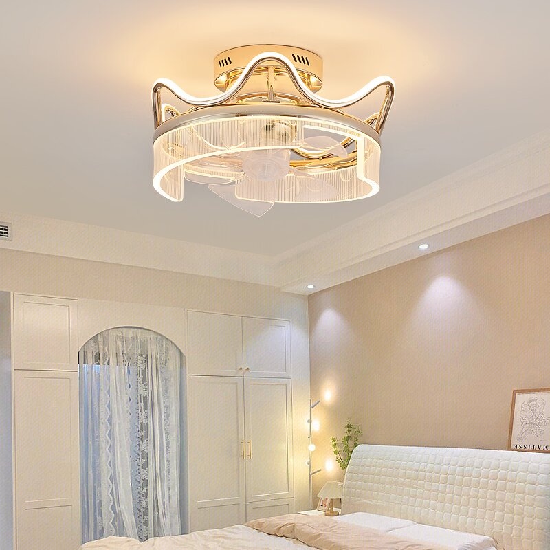 LED Ceiling Fan Light Factory - Minimalist Acrylic Aluminum 360 Degree Moving