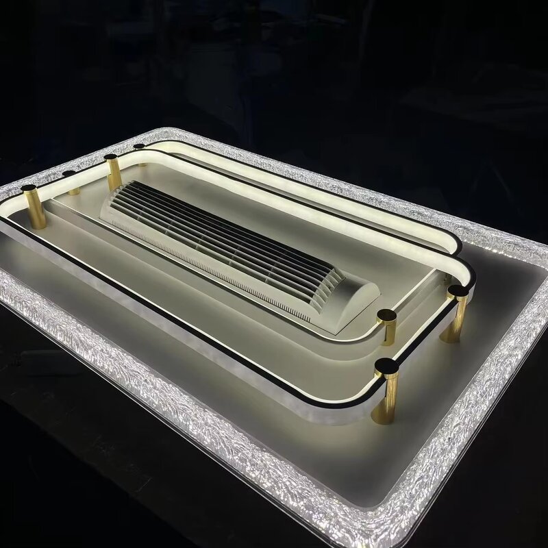 LED Ceiling Fan Factory - Modern Indoor AC Motor Remote Stylish Acrylic