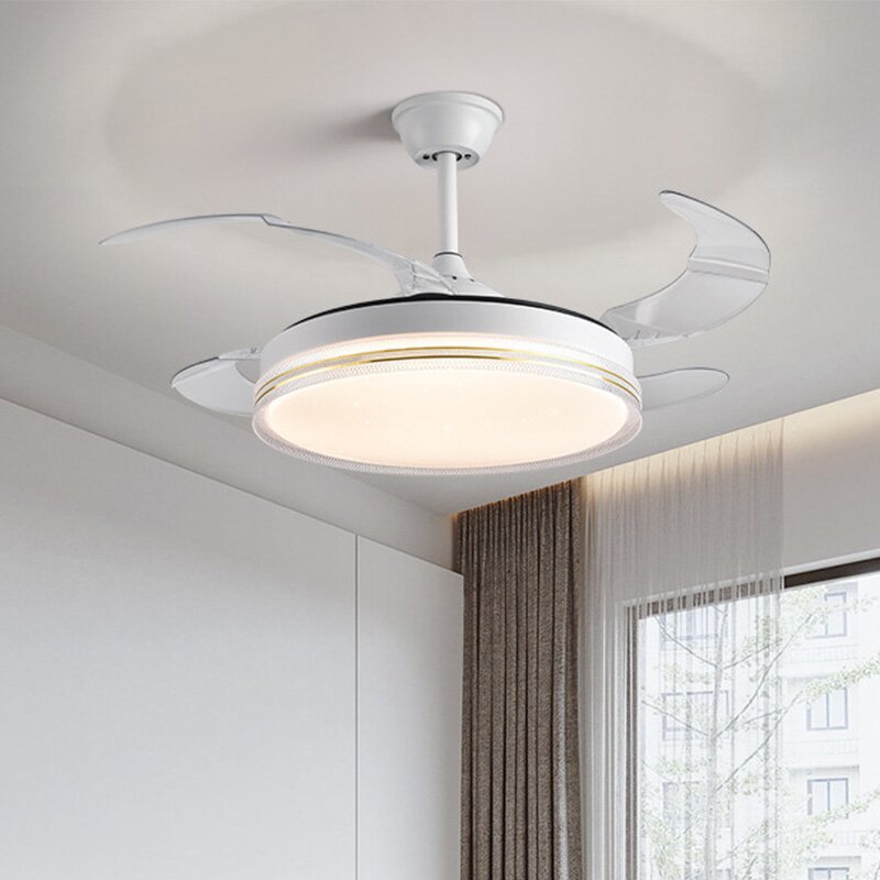 LED Ceiling Fan Light Factory - Modern Nordic Retractable Intelligent