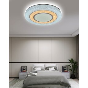 LED Ceiling Lamp Factory - Minimalist Crystal Acrylic Remote Aluminum Base