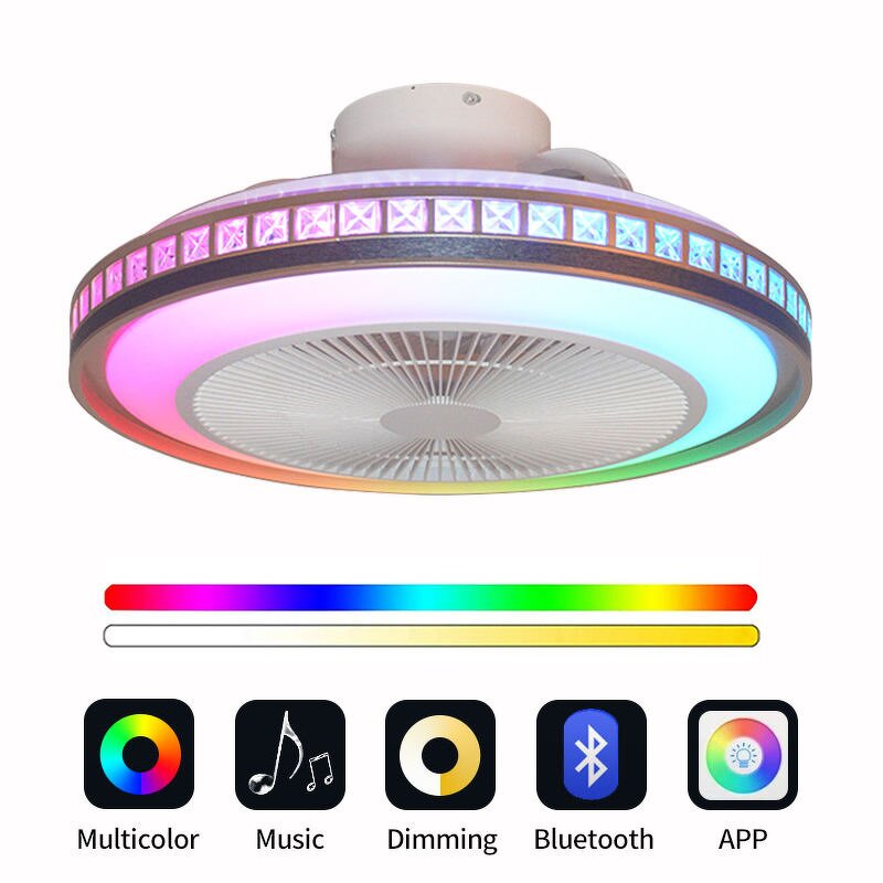 LED Lamp Fan Factory - Modern 3600 6000K RGB Remote Flush Mount
