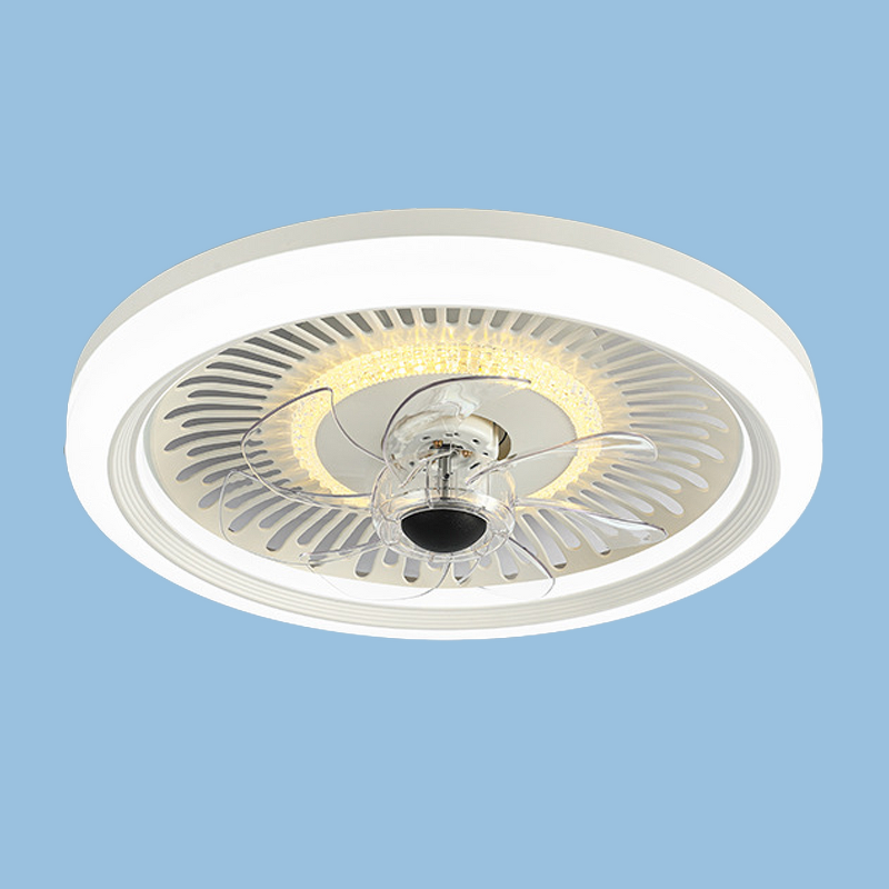 White Ceiling Fan Factory - Home Office LED 5 Blades 3-Speed Flush Mount