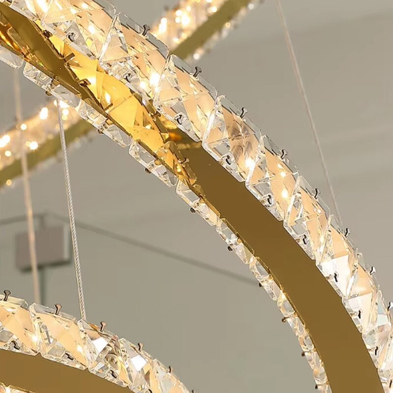 Crystal Chandelier Factory - Golden Creative Round Crystal Glass Circle