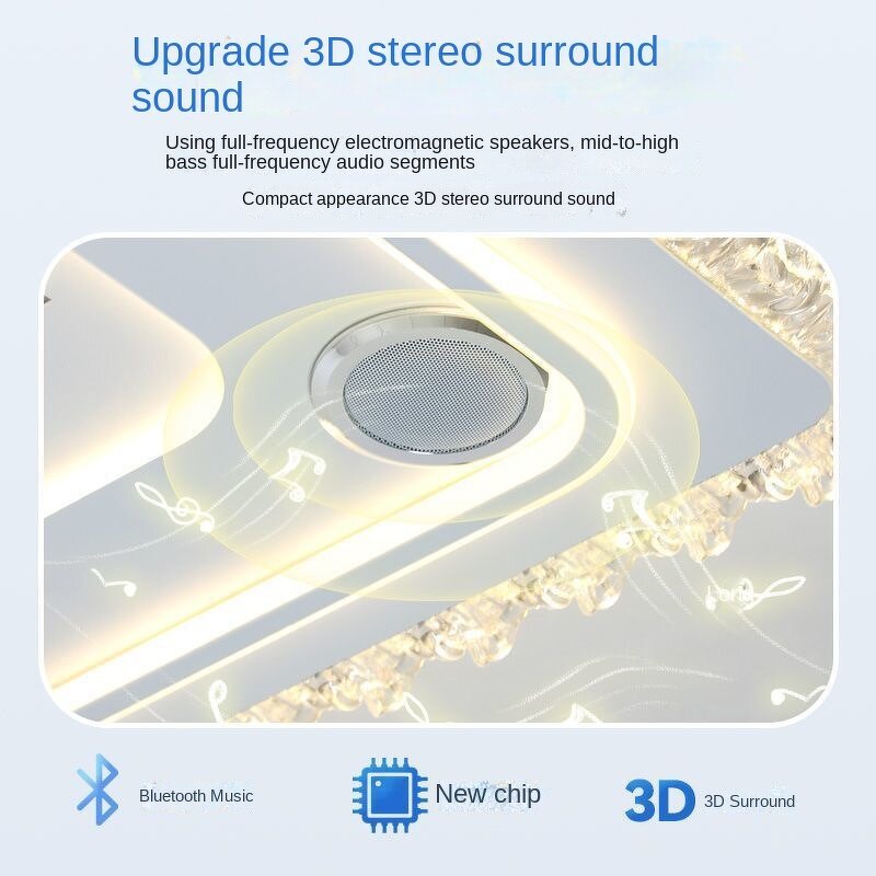 Bladeless Ceiling Fan Light Manufacturer - 6 Speed Remote Dimmable LED Music Sync