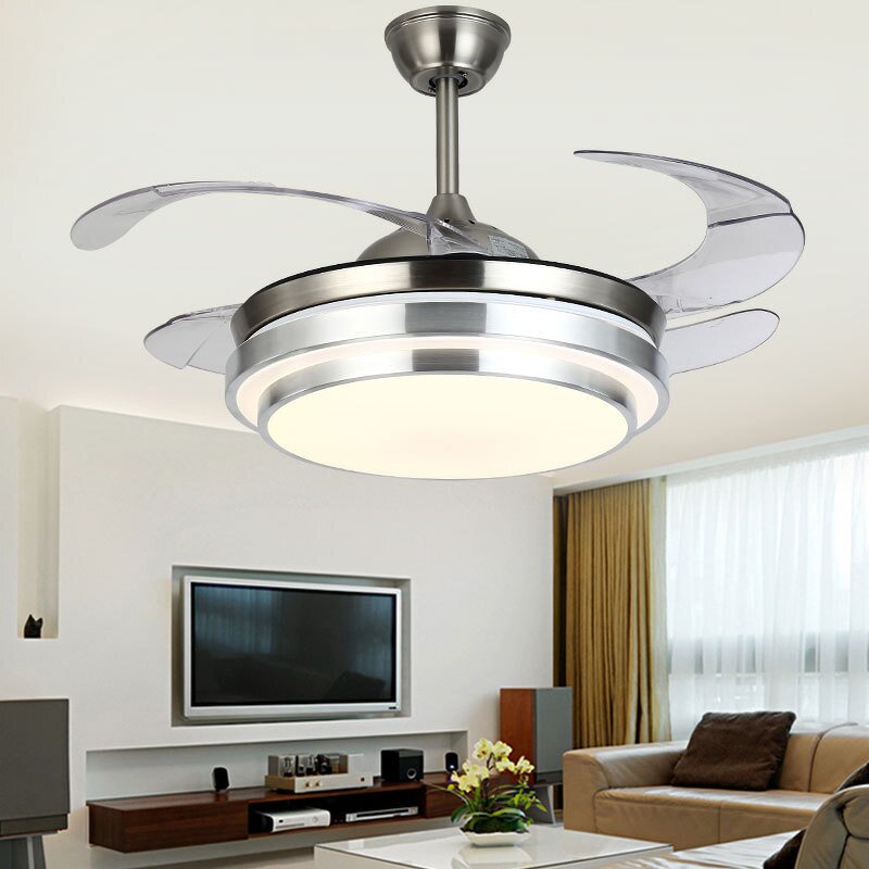 LED Chandelier Fan Manufacturer - Bluetooth Music Gold Invisible