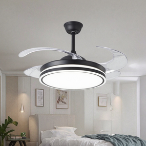 LED Ceiling Fan Light Factory - Mute Invisible Iron Chandelier Decorative