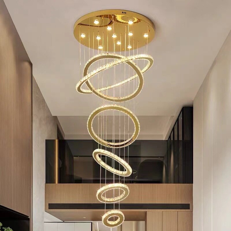 Crystal Chandelier Factory - Golden Creative Round Crystal Glass Circle