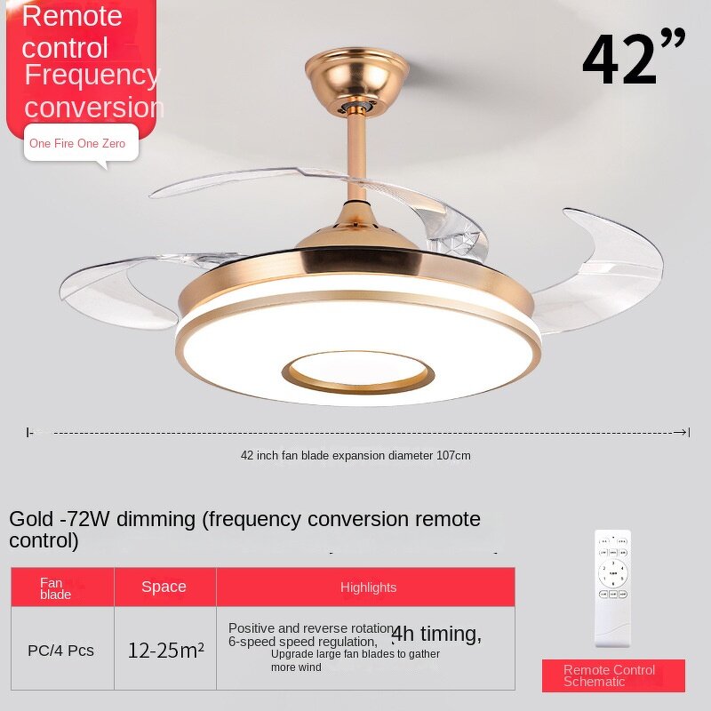 Ceiling Fan Factory - Nordic Style Invisible Smart Control Chandelier
