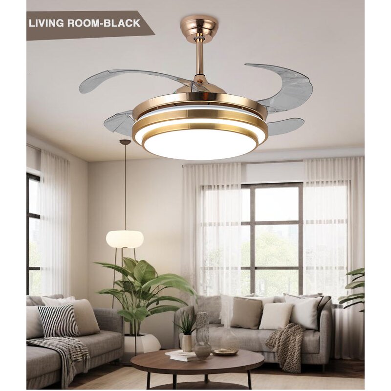 Ceiling Fan with Light Factory - 42 Inch ABS LED Remote Control DC