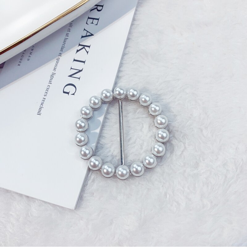 Scarf Buckle Factory - OEM Round Jewelry Metal Pearl Buckle
