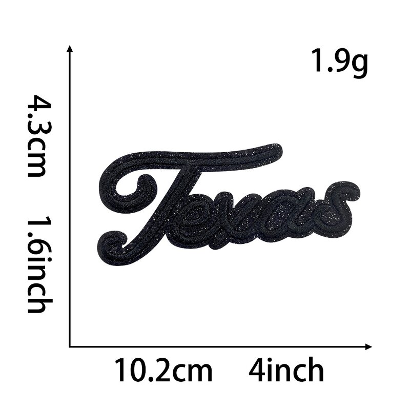 Embroidered Patch Factory - OEM Custom Iron-on Texas Glitter