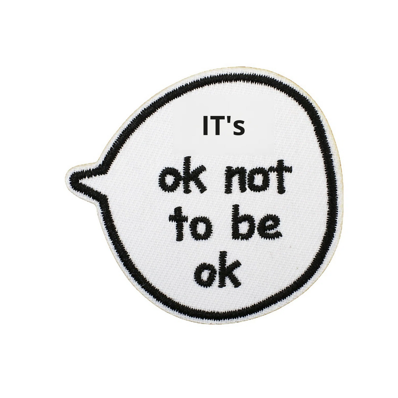 Embroidered Patch Factory - OEM Black White Dialogue Box Fabric