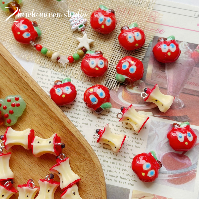 Resin Pendant Factory - OEM Christmas Apple Glass Beads