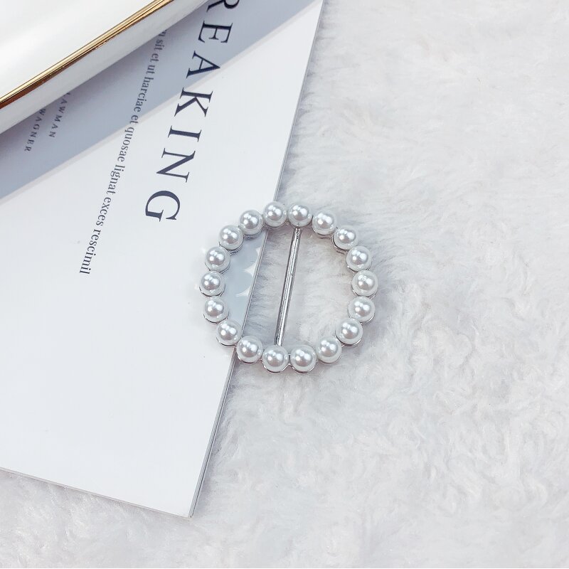 Scarf Buckle Factory - OEM Round Jewelry Metal Pearl Buckle