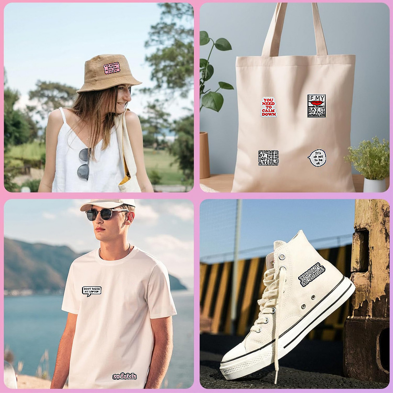 Embroidered Patch Factory - OEM Black White Dialogue Box Fabric