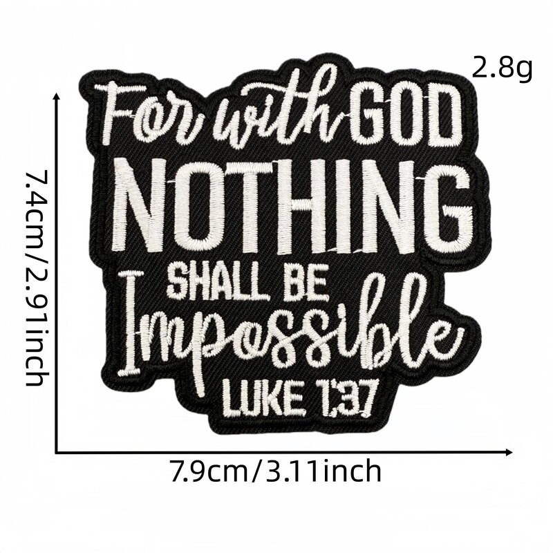 Embroidery Patch Factory - OEM Iron on Simple Black White Words