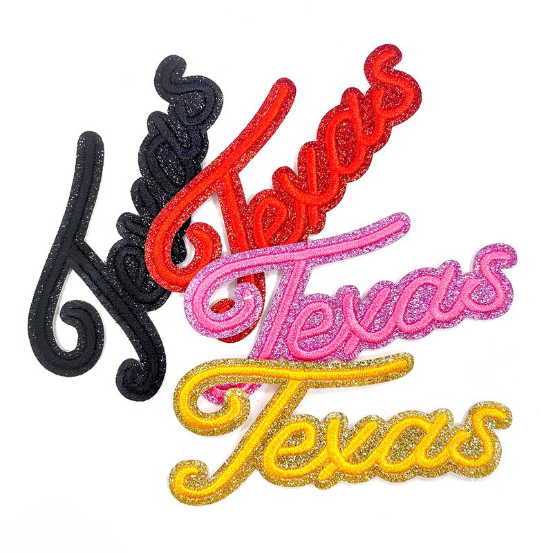 Embroidered Patch Factory - OEM Custom Iron-on Texas Glitter
