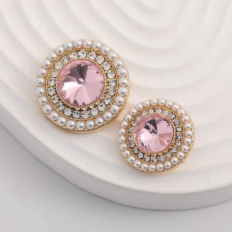 Zinc Metal Button Factory - OEM Rhinestone Pearl Coat Button