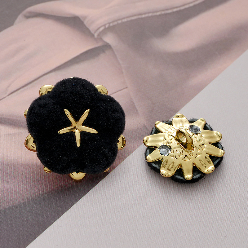 Shank Button Factory - OEM Velvet Floral Blossom Bead Button