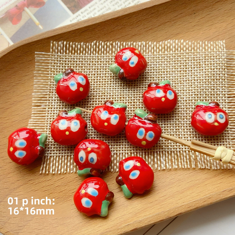 Resin Pendant Factory - OEM Christmas Apple Glass Beads