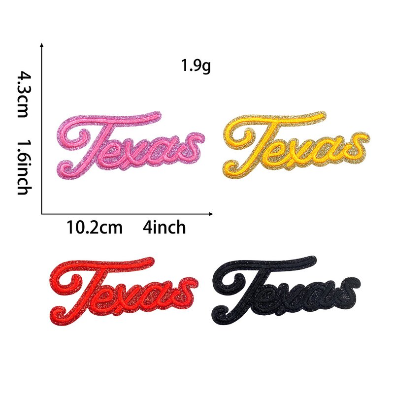 Embroidered Patch Factory - OEM Custom Iron-on Texas Glitter