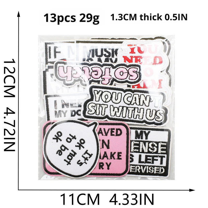 Embroidered Patch Factory - OEM Black White Dialogue Box Fabric