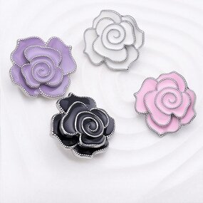 Shank Button Factory - OEM Camellia Metal Rhinestone Button