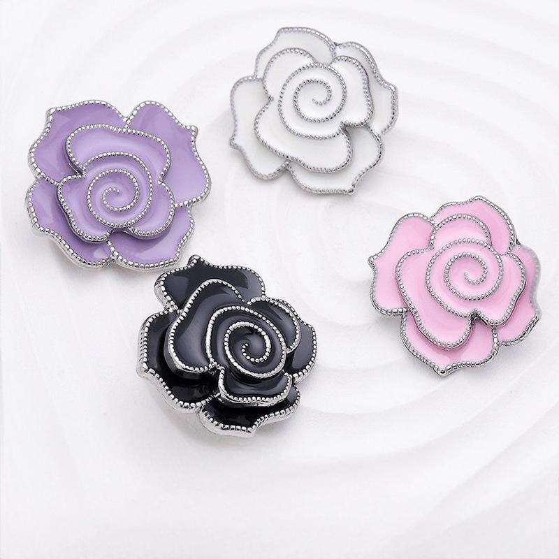 Shank Button Factory - OEM Camellia Metal Rhinestone Button