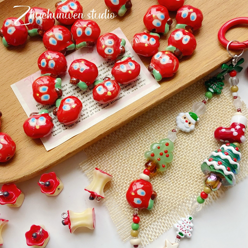 Resin Pendant Factory - OEM Christmas Apple Glass Beads