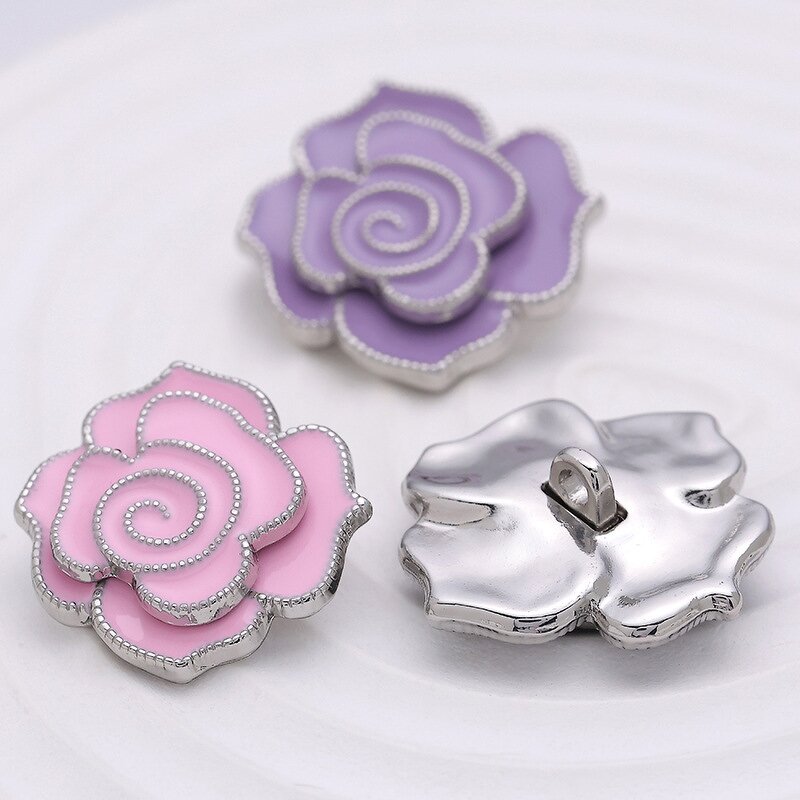 Shank Button Factory - OEM Camellia Metal Rhinestone Button