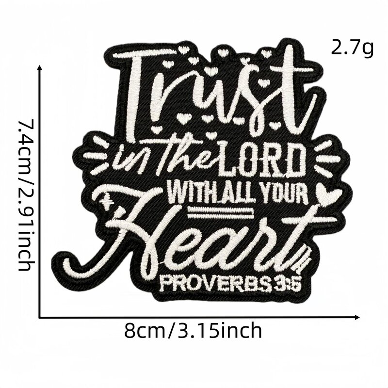 Embroidery Patch Factory - OEM Iron on Simple Black White Words