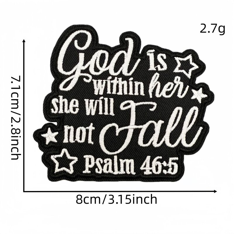 Embroidery Patch Factory - OEM Iron on Simple Black White Words