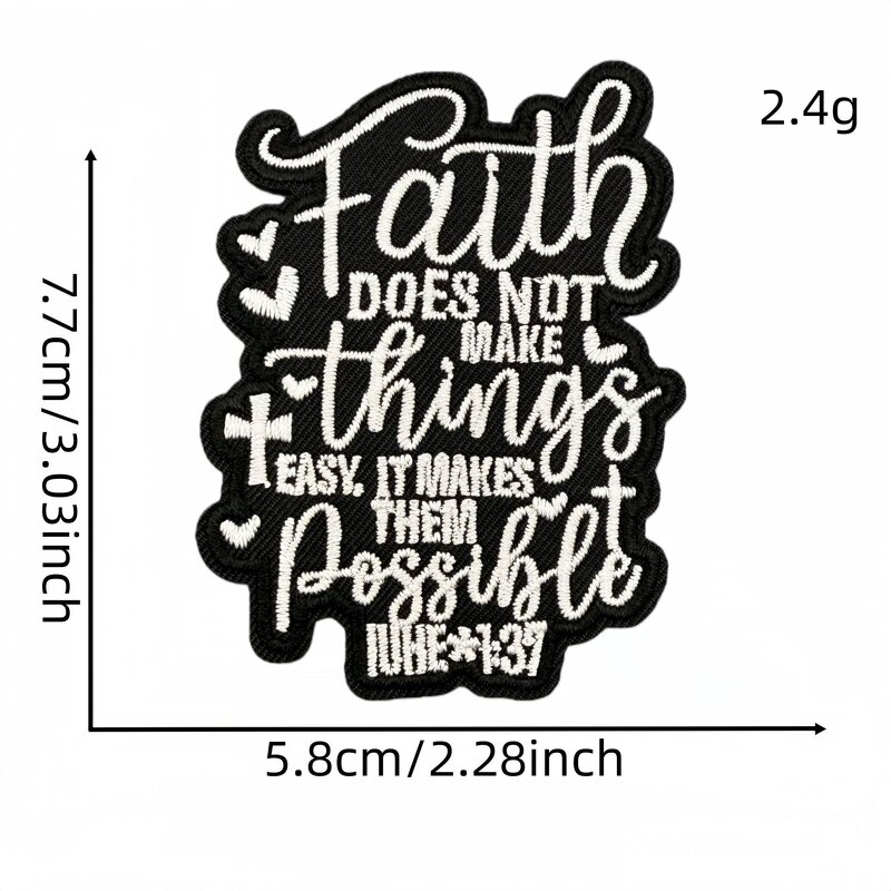 Embroidery Patch Factory - OEM Iron on Simple Black White Words