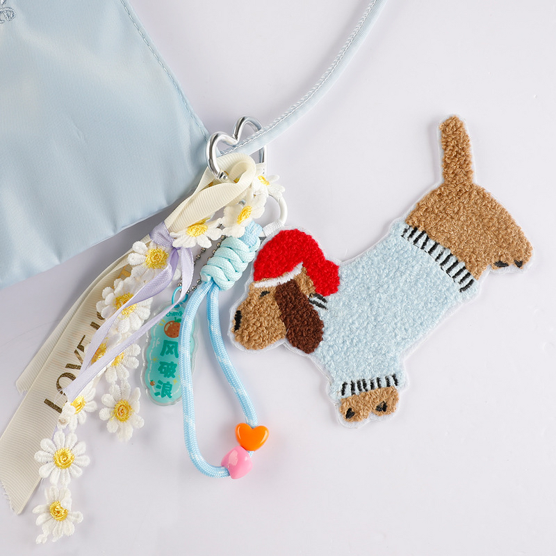 Embroidery Patch Factory - OEM Cartoon Puppy Burger Pendant