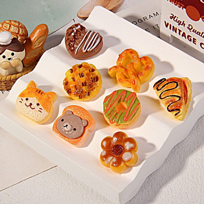 Resin Crafts Factory - OEM DIY Hairpin Artificial Bread Biscuits