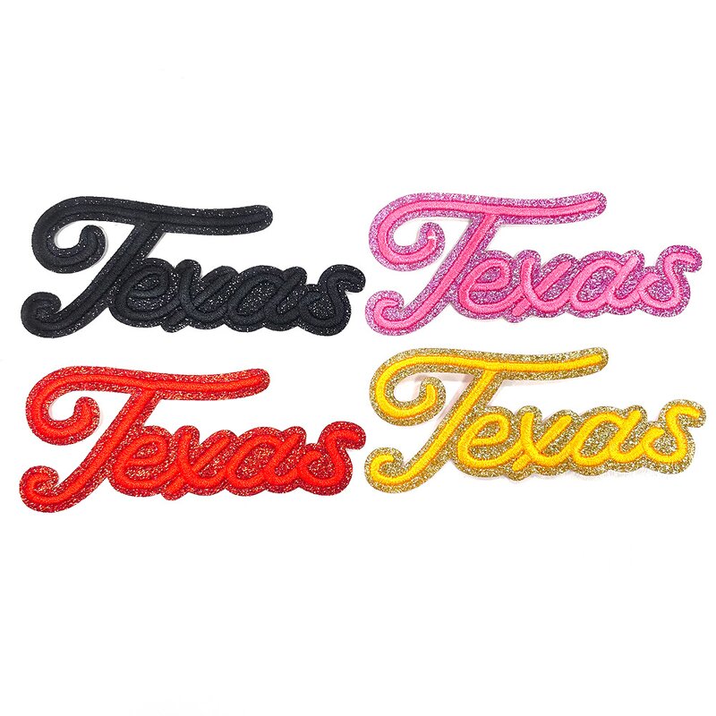 Embroidered Patch Factory - OEM Custom Iron-on Texas Glitter