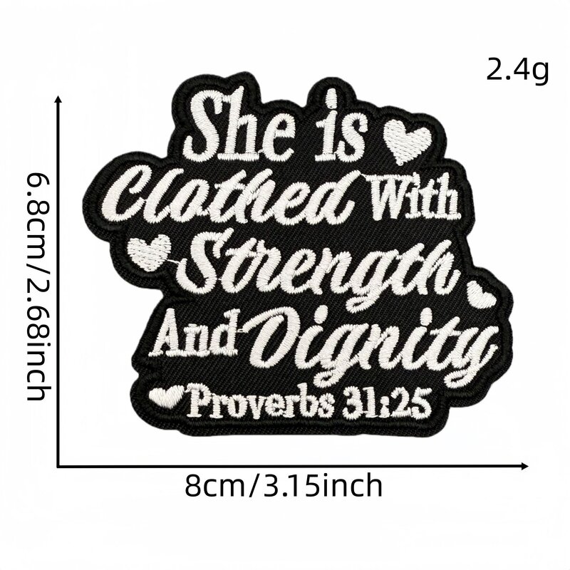 Embroidery Patch Factory - OEM Iron on Simple Black White Words