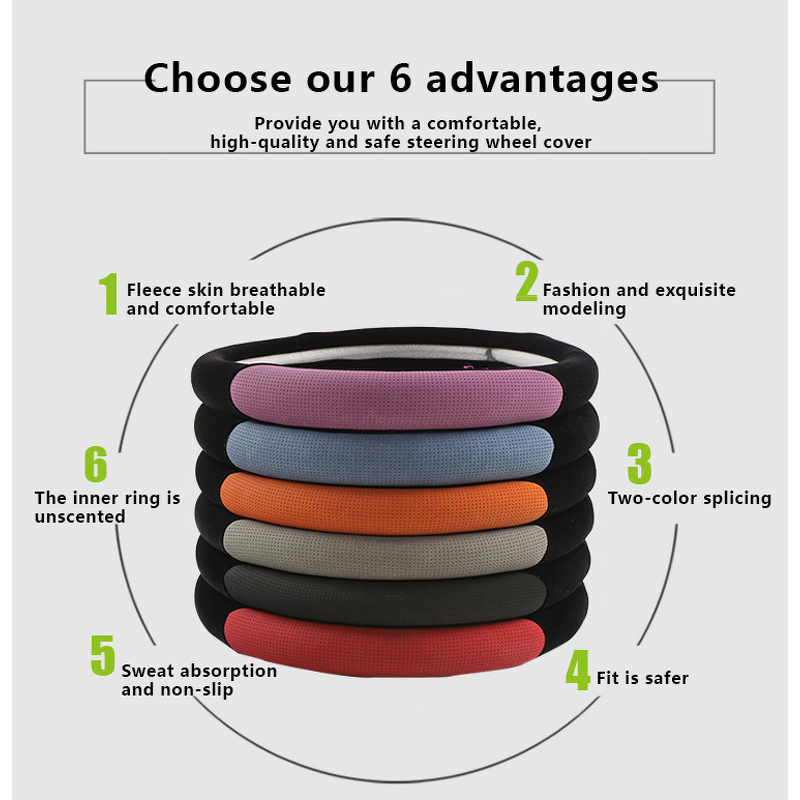 Steering Wheel Cover Factory - OEM 38cm Sports Microfiber